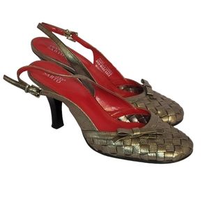 Franco Sarto Women's Heels, Size 8M, Pewter Leather, Excellent